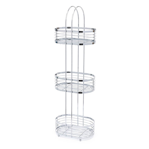 3 Tier Floor Standing Oval Chrome Bathroom Caddy